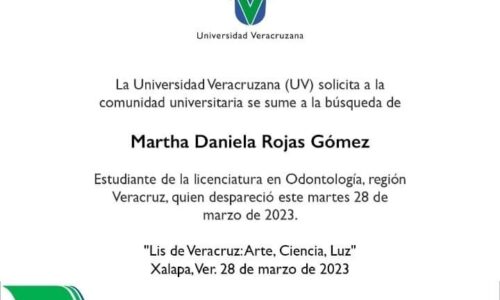 UV se suma a la solicitud de búsqueda de joven estudiante.