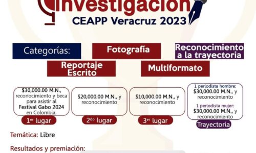 Convoca CEAPP a participar en la edición 2023 del Premio Periodismo de Investigación.