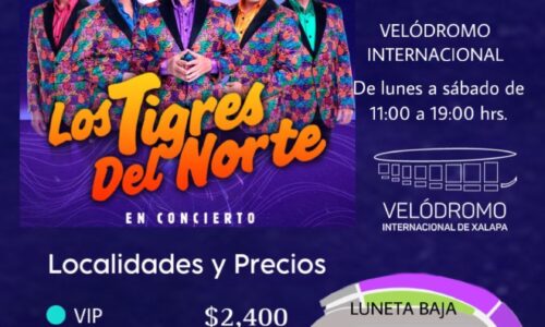 Los Incansables Tigres del Norte en Xalapa, preventa de boletos viernes 14 de julio.