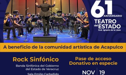 Invita IVEC a disfrutar de Rock sinfónico, en el “concierto con causa” a beneficio de la comunidad artística de Acapulco, Guerrero