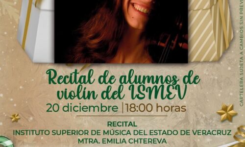 Recital de alumnos de violín del ISMEVen el Museo de la Música Veracruzana