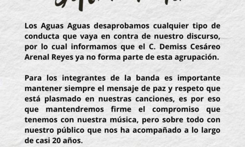 Vocalista de Los Aguas Aguas denunciado en el 8M, sale de la banda