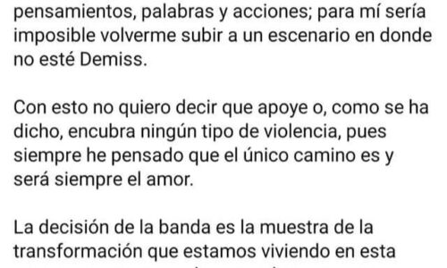 Daniel, bajista de Los Aguas Aguas, se retira de la banda tras salida de Demiss