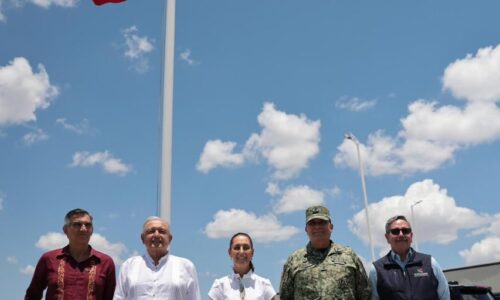 CLAUDIA SHEINBAUM RECORRE JUNTO AL PRESIDENTE ANDRÉS MANUEL LÓPEZ OBRADOR EL NUEVO CENTRO DE ADUANAS DE MÉXICO EN TAMAULIPAS*
