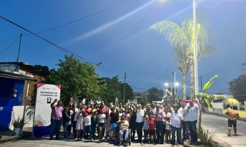 Como parte de la prevención del delito, avanza alumbrado LED en Tlalixcoyan