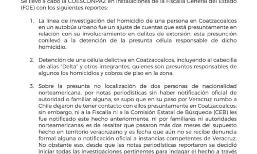 Dos meses sin denuncia formal por presunta desaparición de norteamericanos en Veracruz, FGE y CEB ya investigan