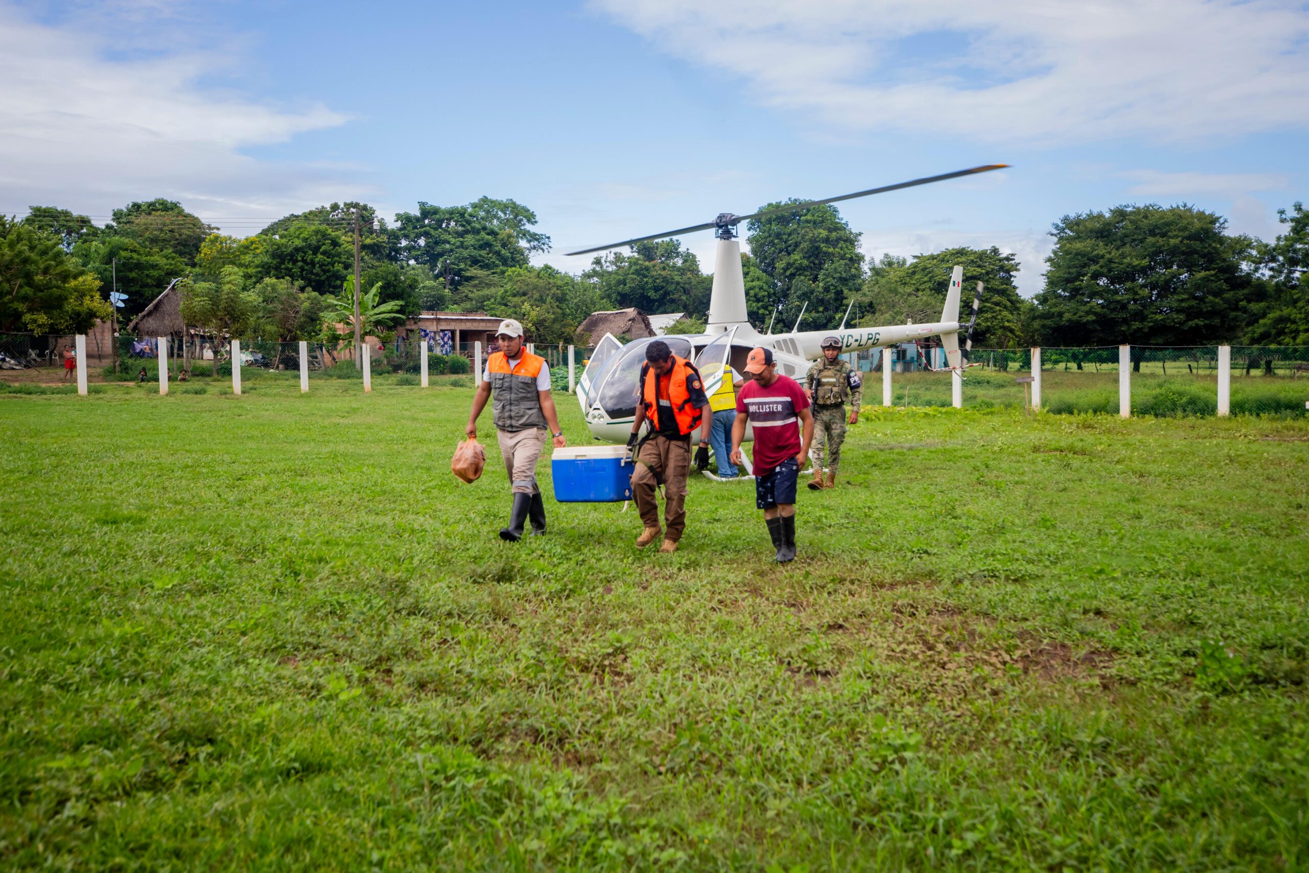 Coordina PC evacuación aérea en Acayucan