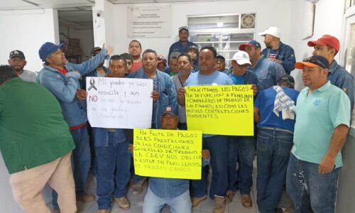 Paro de brazos caídos de trabajadores de CAEV Alvarado