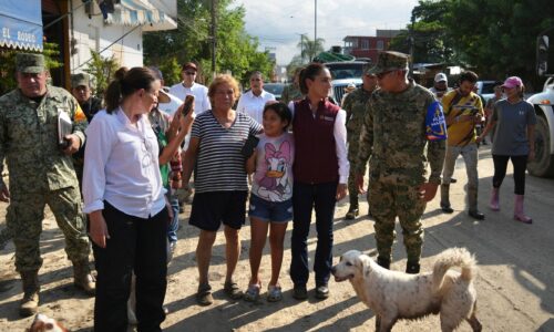 PRESIDENTA CLAUDIA SHEINBAUM CONTINÚA ATENDIENDO, EN TERRITORIO, ZONAS AFECTADAS POR LLUVIAS