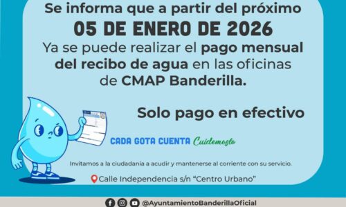 INICIA MIÉRCOLES 7 DE ENERO, EN BANDERILLA, PAGO DEL PREDIAL