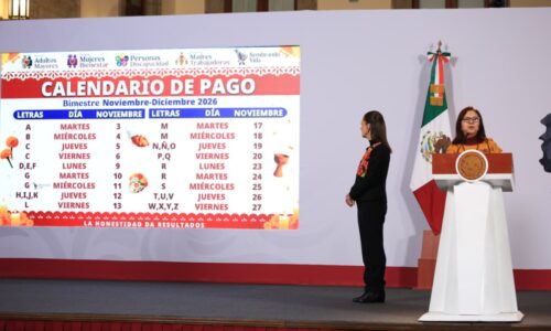 Del 3 al 27 de noviembre se realiza el pago de los Programas de Bienestar correspondiente al bimestre noviembre-diciembre